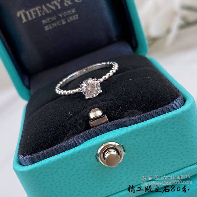 Tiffany純銀飾品 蒂芙尼女士專櫃爆款925純銀電鍍18k四爪鑽戒  zgt1700